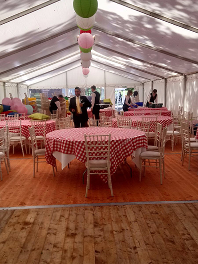 30ft by 70ft Marquee interior. Tents supplied by Davids Marquee Hire