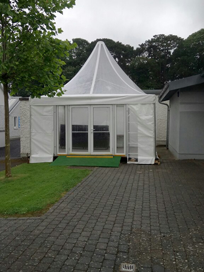 5 metre square Pagoda tent  with French Door